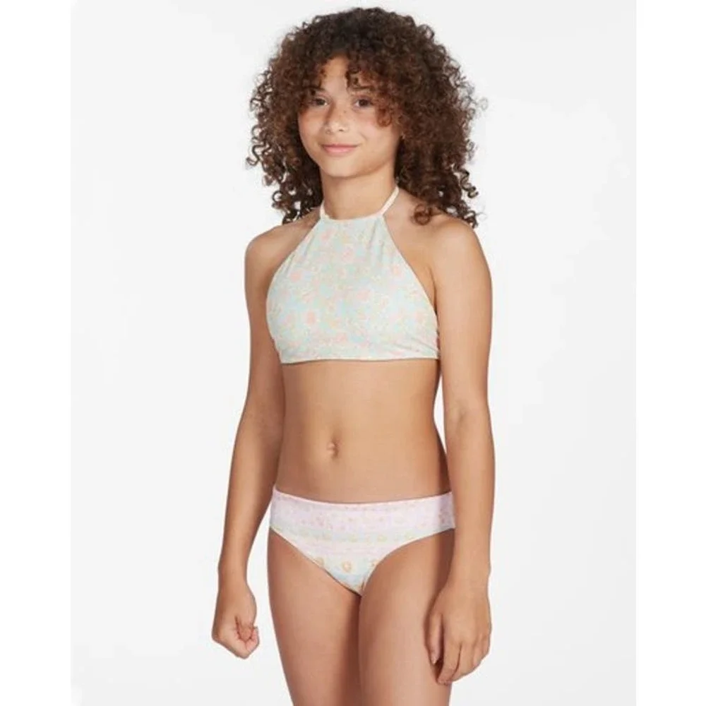 Billabong Girls' Layered With Love High Neck Reversible Bikini Set Size 14 NWT